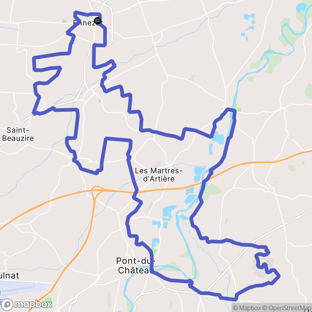 Ennezat : carte du parcours de randonnée - France