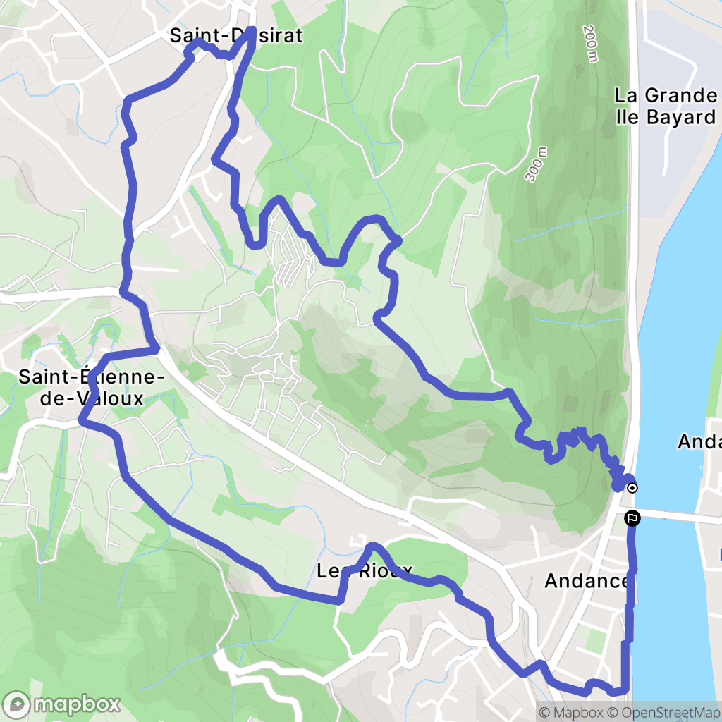 Andance : carte du parcours de randonnée - France