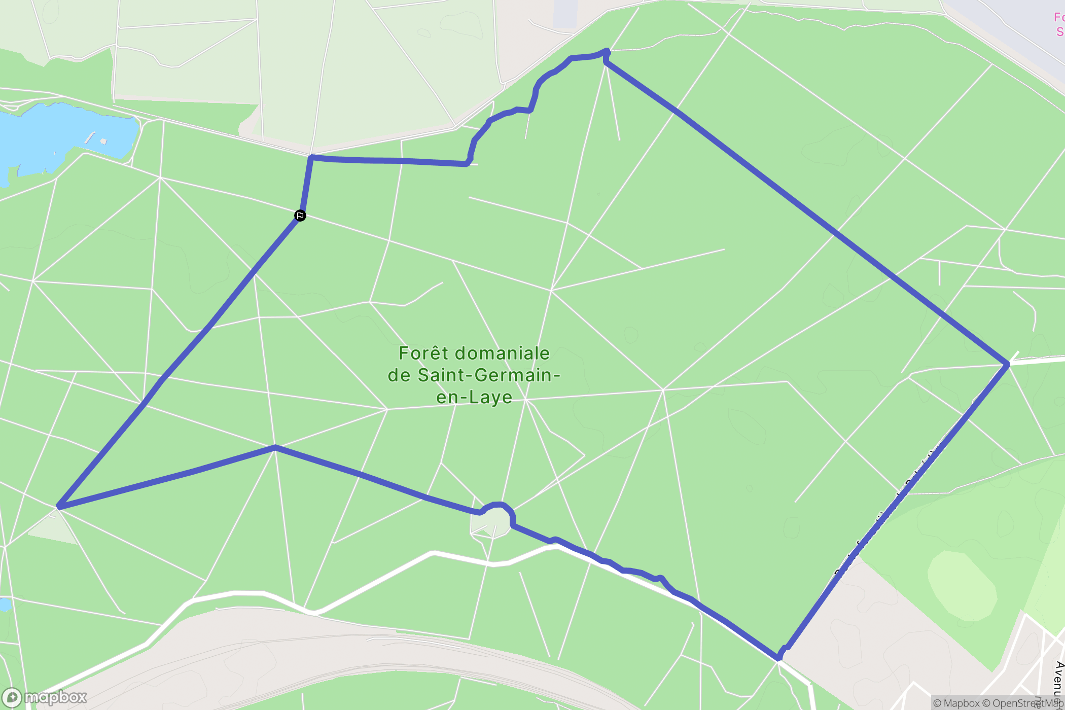 Saint-Germain-en-Laye : carte du parcours de randonnée - France