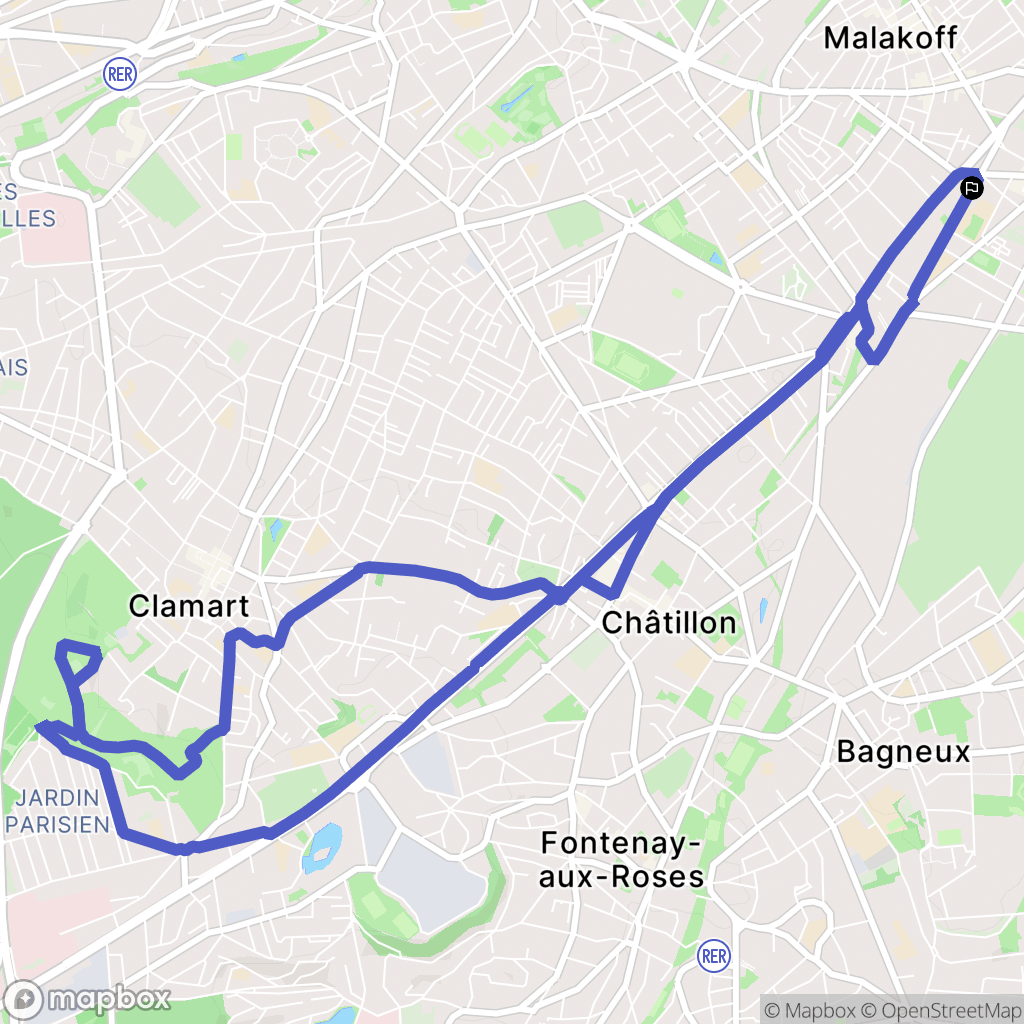 Montrouge : carte du parcours de randonnée - France