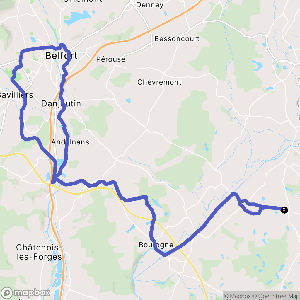 Grosne : carte du parcours de randonnée - France