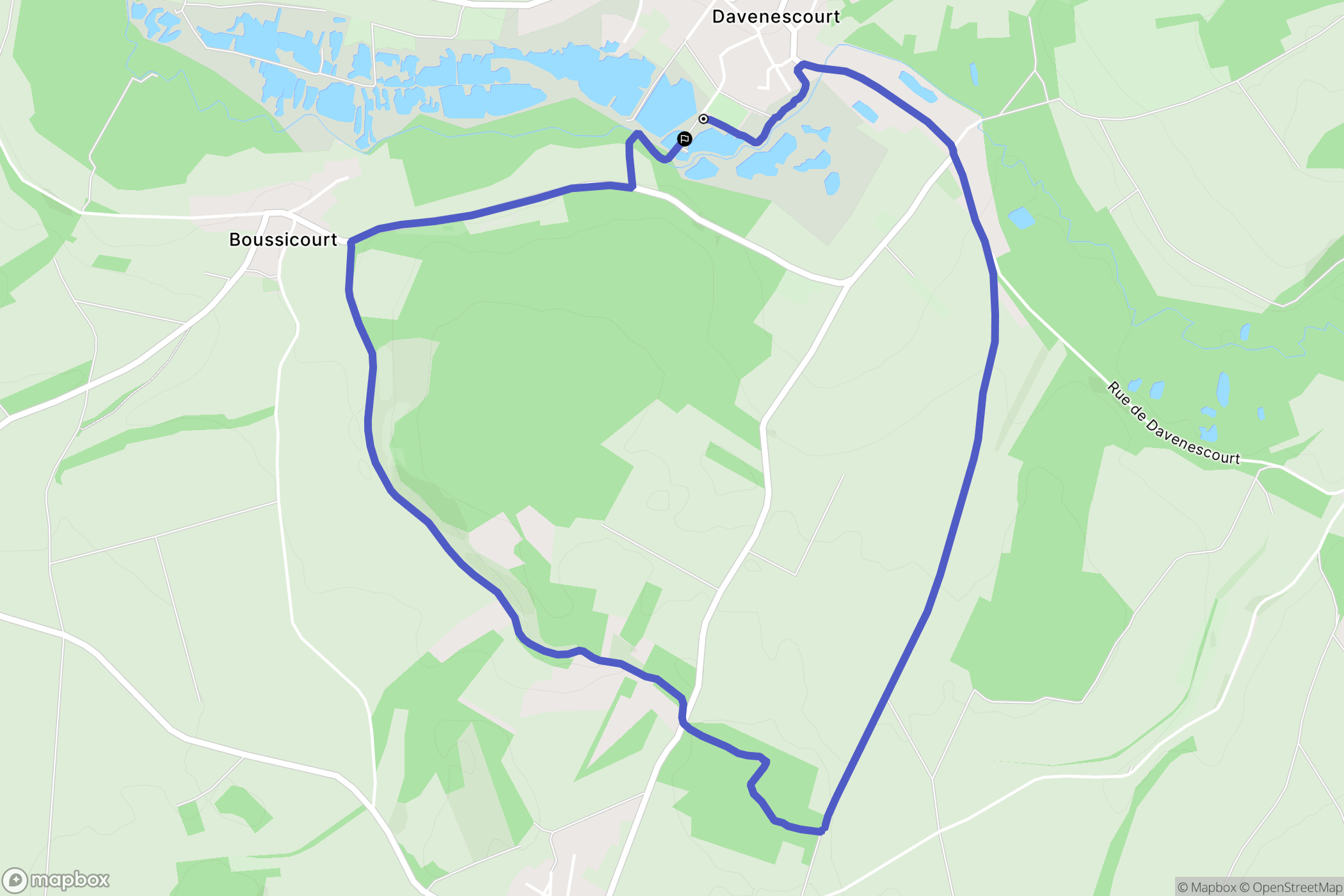 Davenescourt : carte du parcours de randonnée - France
