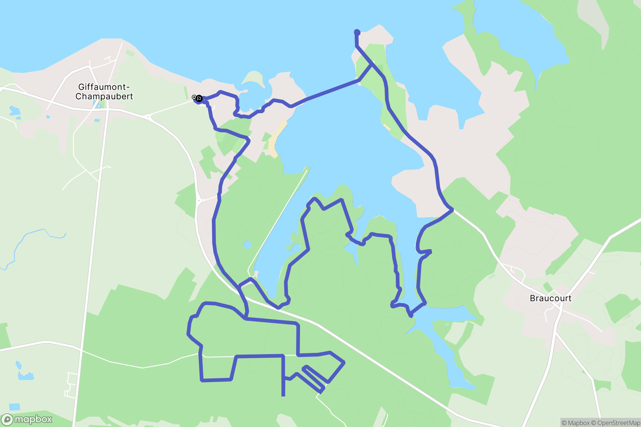 Giffaumont-Champaubert : carte du parcours de randonnée - France
