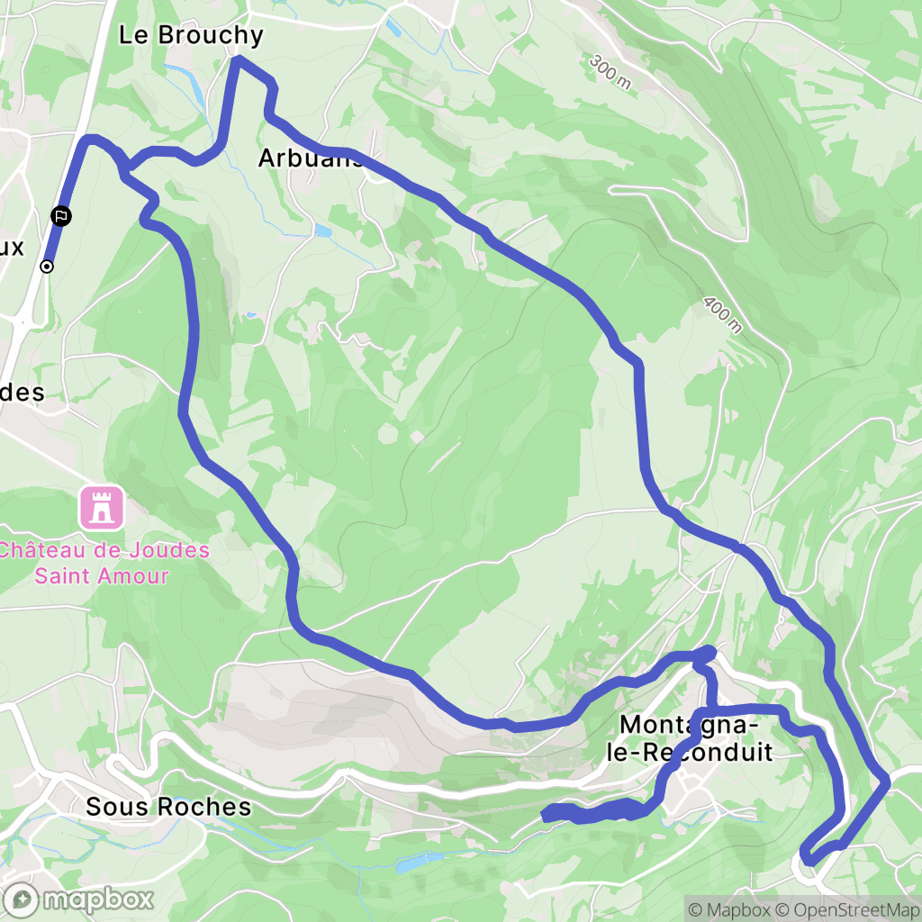 Joudes : carte du parcours de randonnée - France