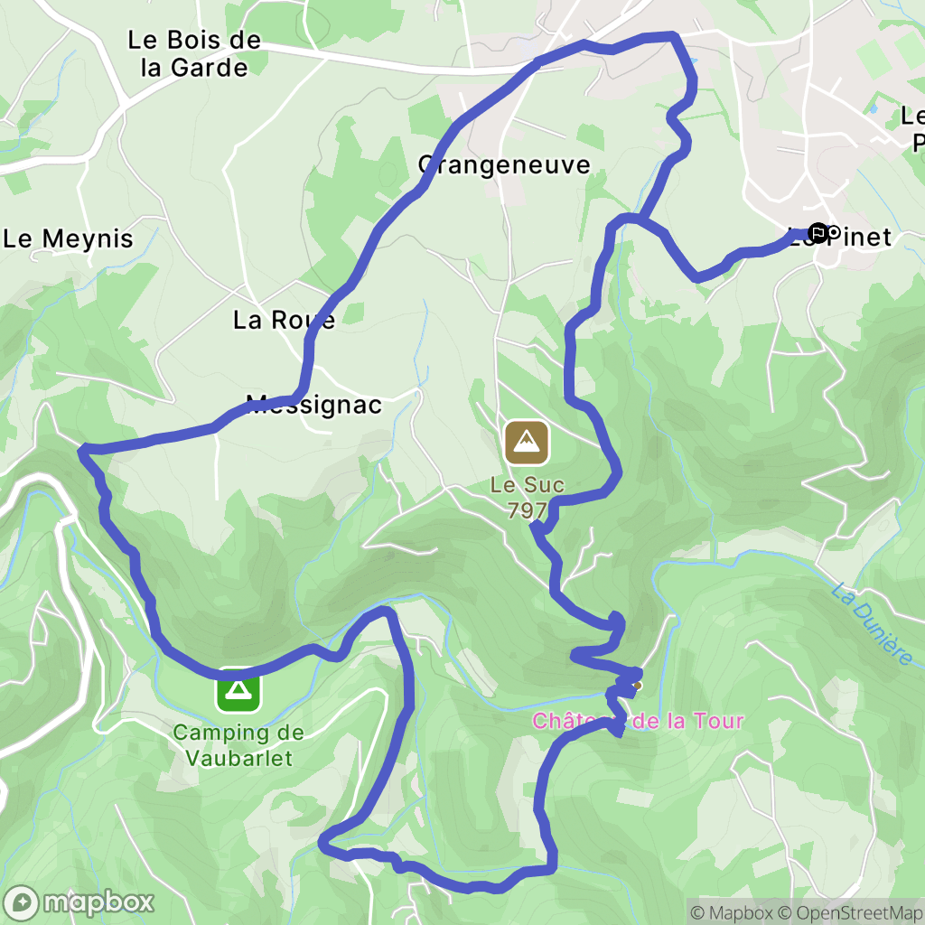 Sainte-Sigolène : carte du parcours de randonnée - France