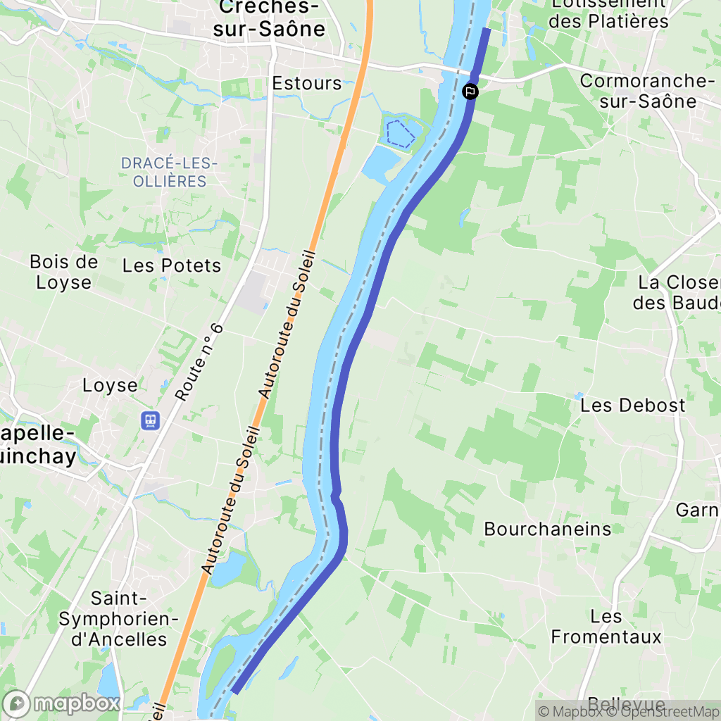 Cormoranche-sur-Saône : carte du parcours de randonnée - France