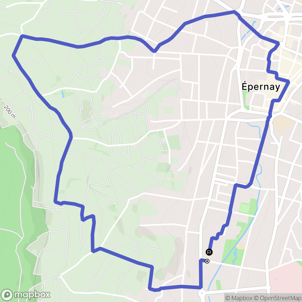 Épernay : carte du parcours de randonnée - France