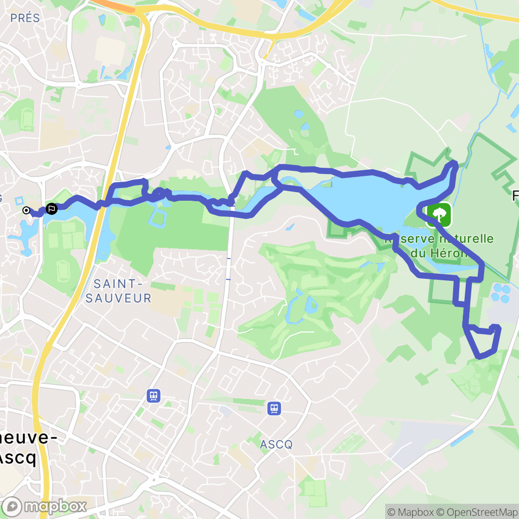 Villeneuve-d'Ascq : carte du parcours de randonnée - France