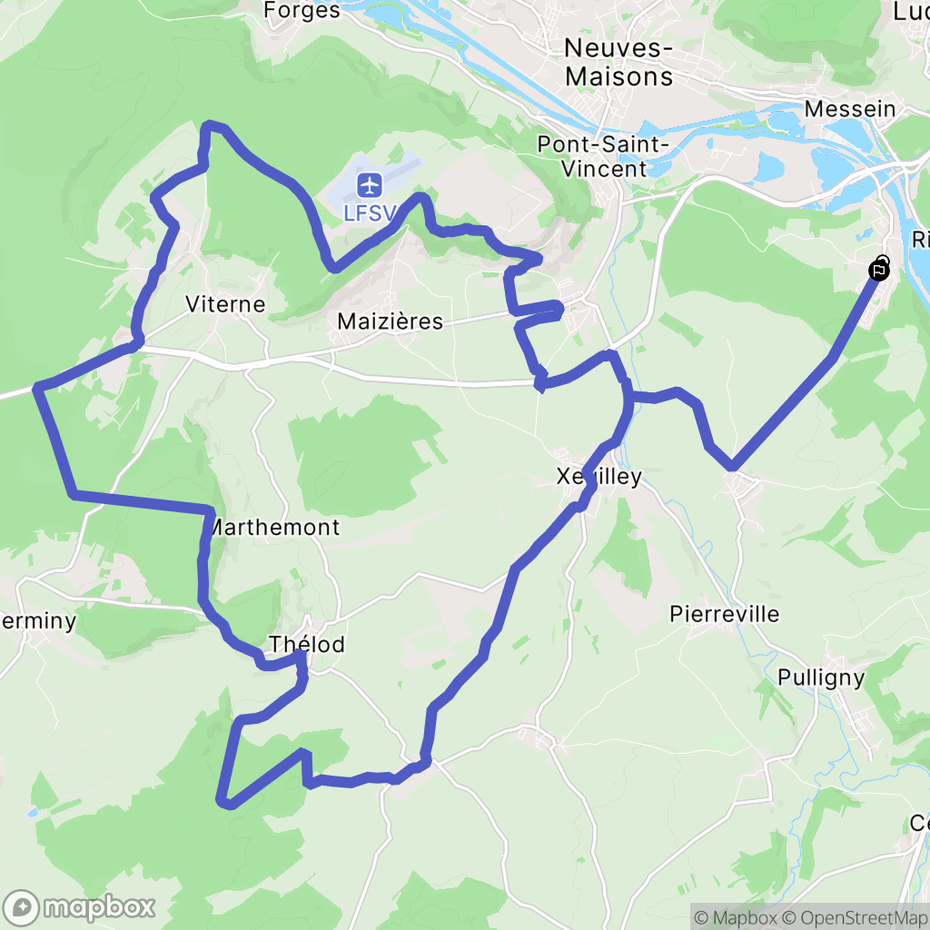Méréville : carte du parcours de randonnée - France