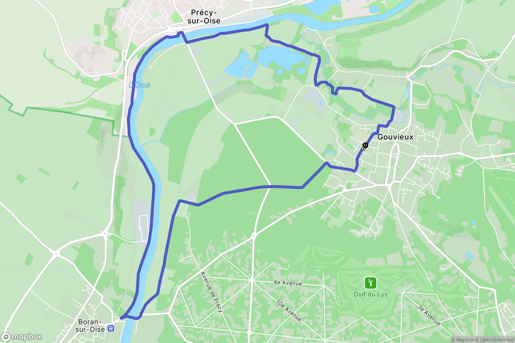 Gouvieux : carte du parcours de randonnée - France