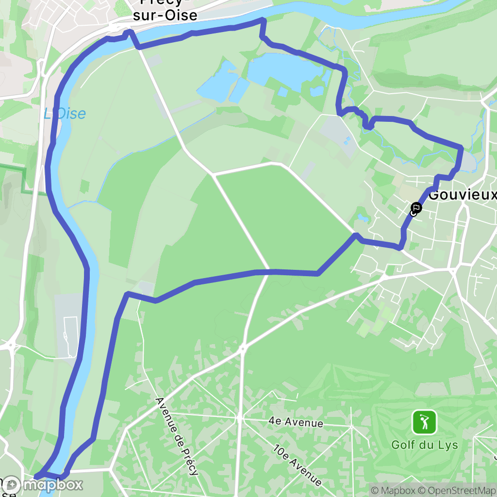 Gouvieux : carte du parcours de randonnée - France