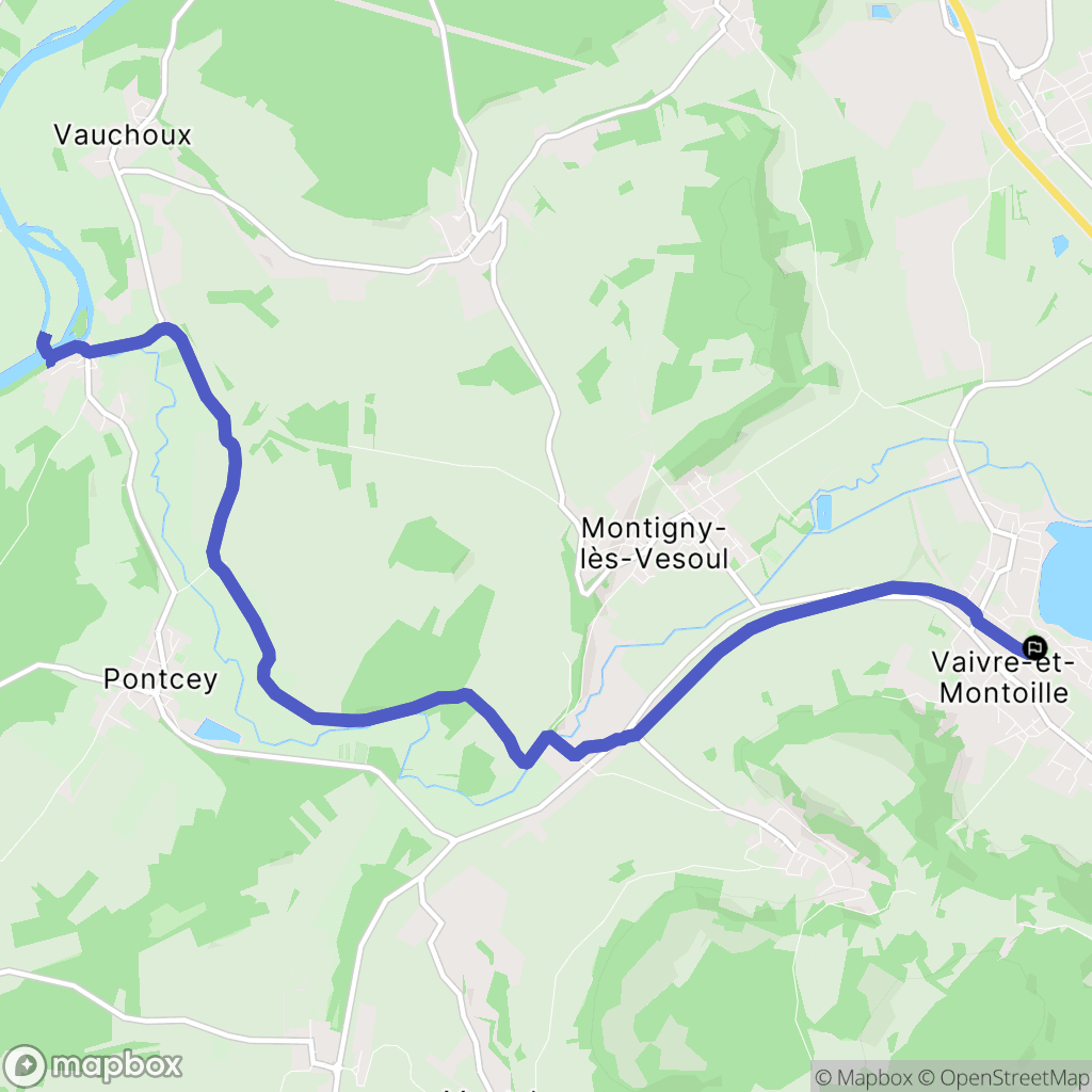 Vaivre-et-Montoille : carte du parcours de randonnée - France