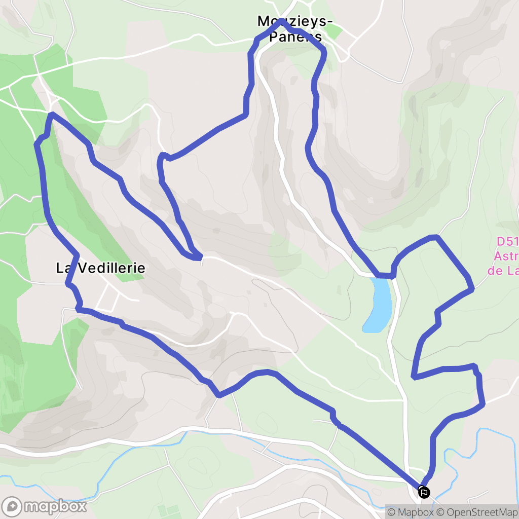 Cordes-sur-Ciel : carte du parcours de randonnée - France