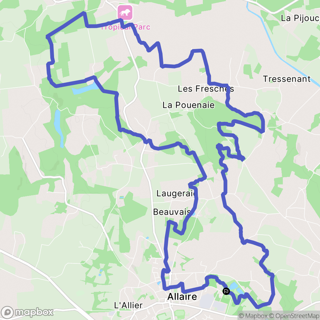 Allaire : carte du parcours de randonnée - France