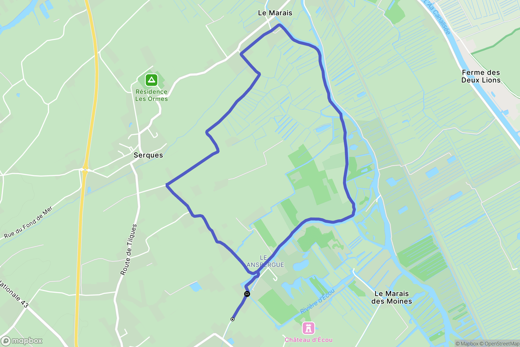 Tilques : carte du parcours de randonnée - France