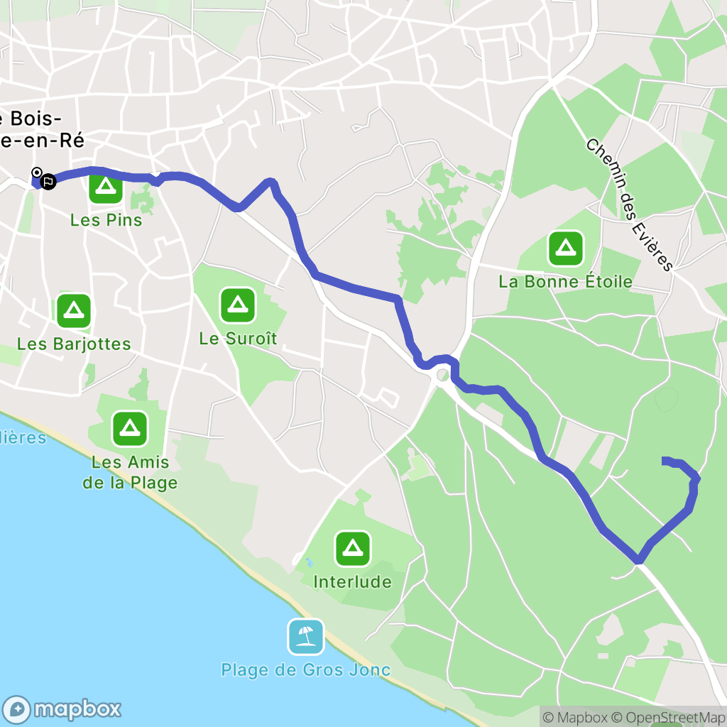 Le Bois-Plage-en-Ré : carte du parcours de randonnée - France