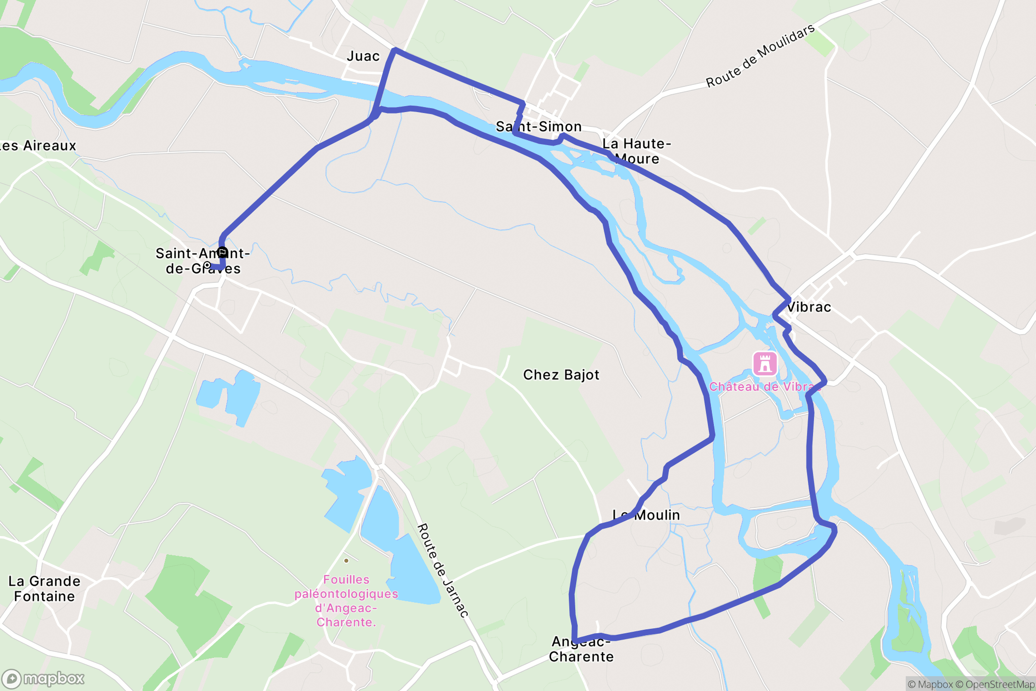 Graves-Saint-Amant : carte du parcours de randonnée - France