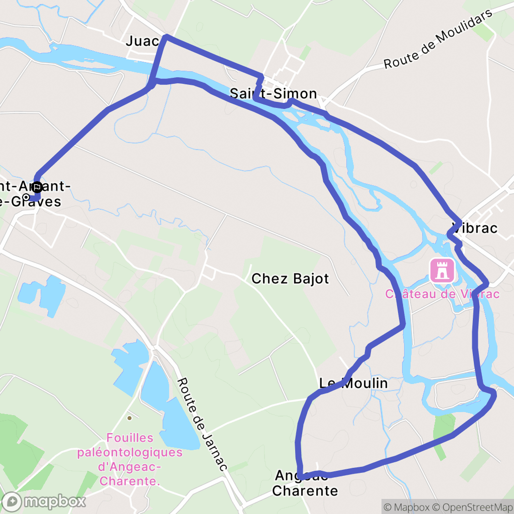 Graves-Saint-Amant : carte du parcours de randonnée - France
