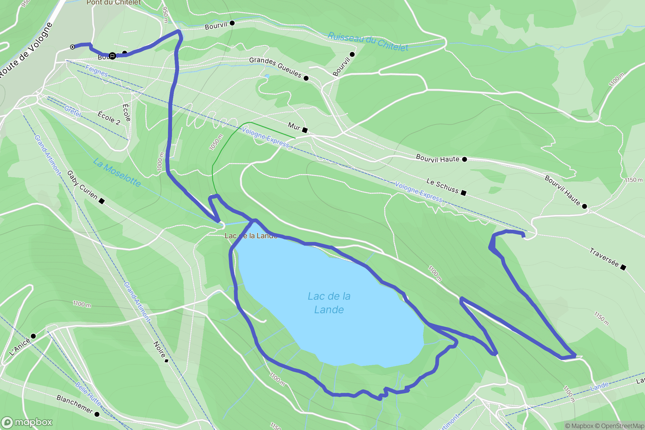 La Bresse : carte du parcours de randonnée - France