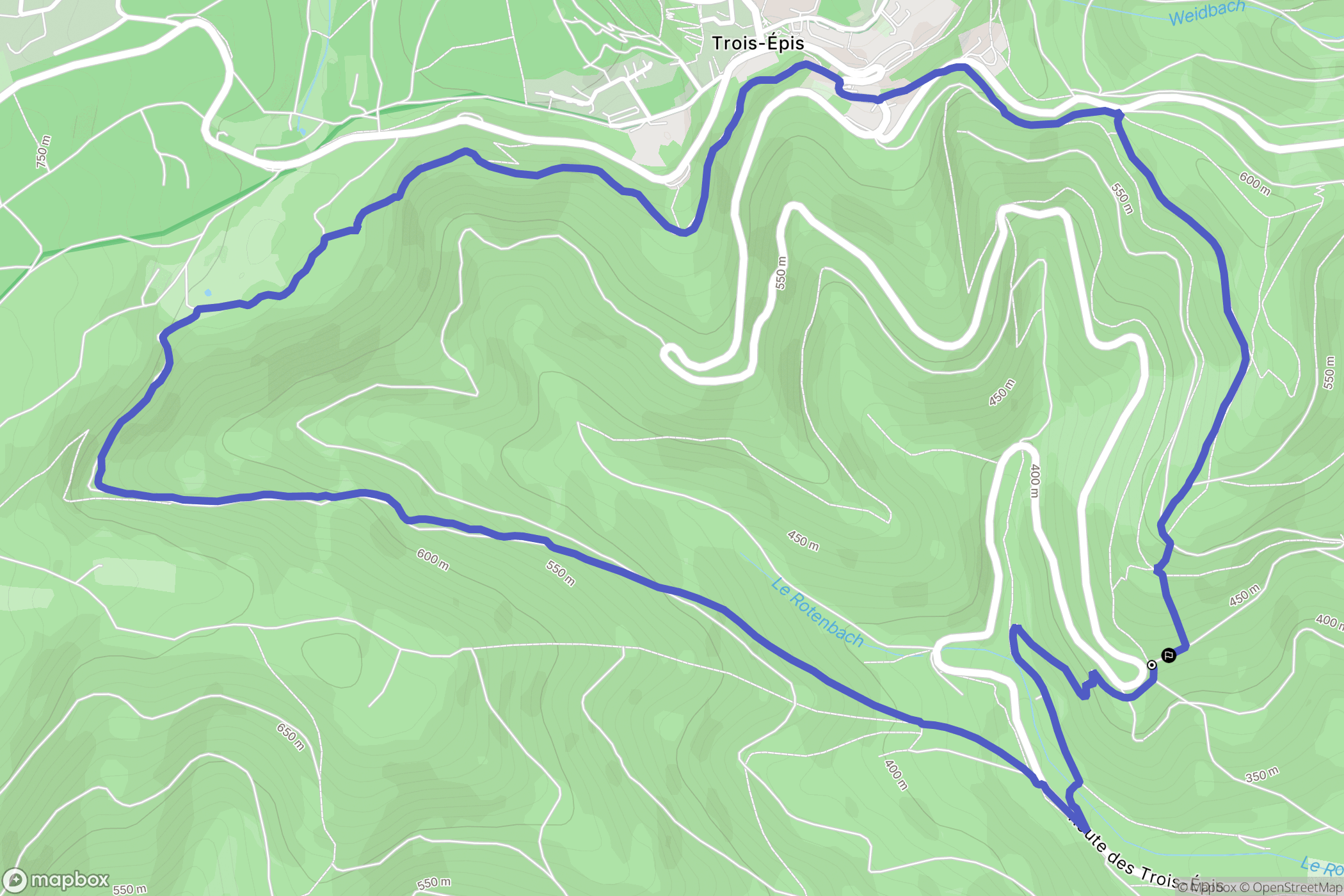 Turckheim : carte du parcours de randonnée - France