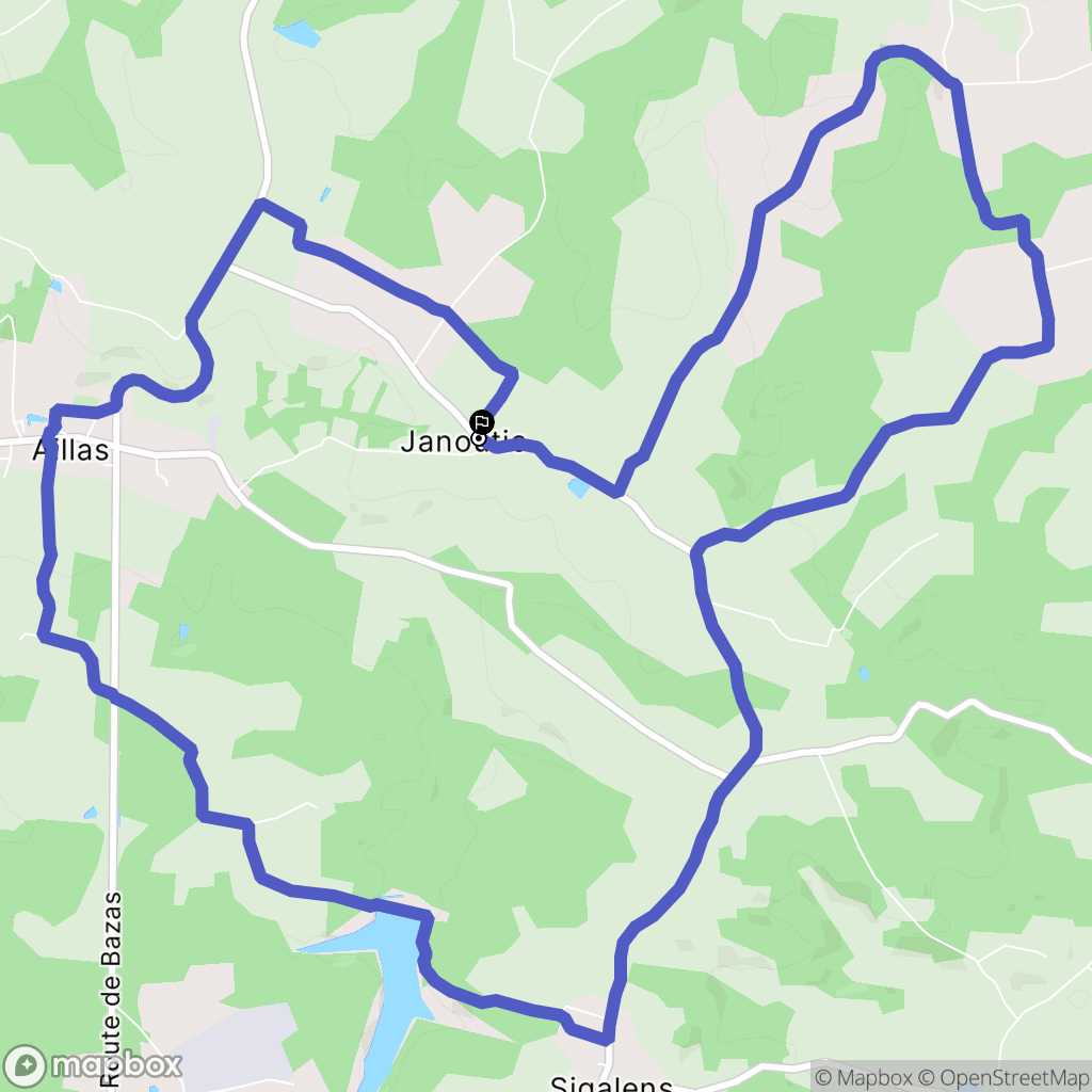 Aillas : carte du parcours de randonnée - France