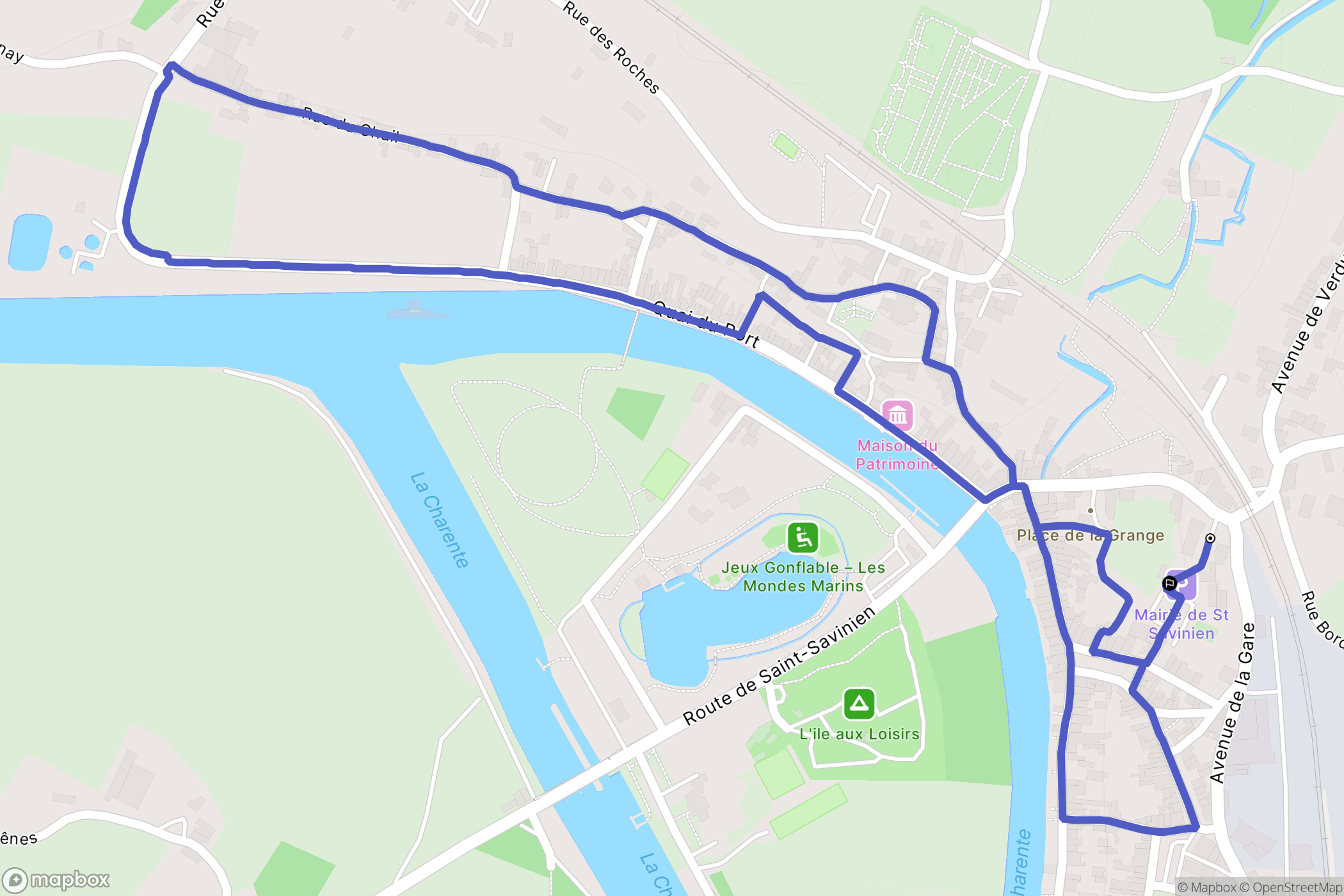 Saint-Savinien : carte du parcours de randonnée - France