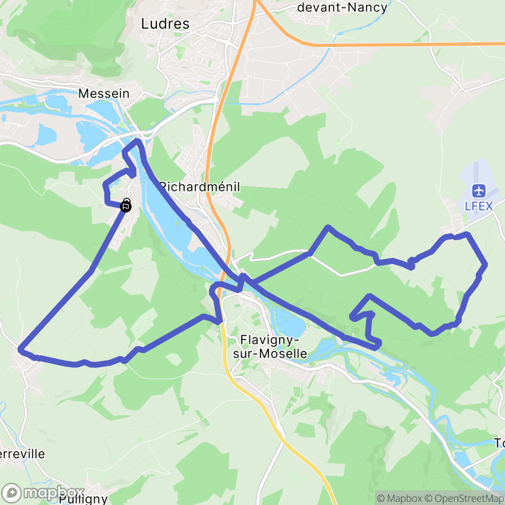 Méréville : carte du parcours de randonnée - France