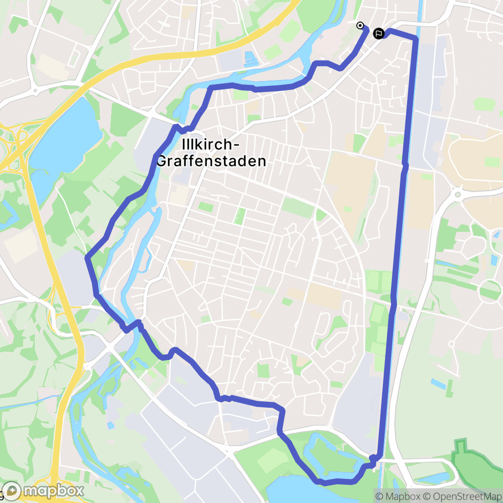 Illkirch-Graffenstaden : carte du parcours de randonnée - France