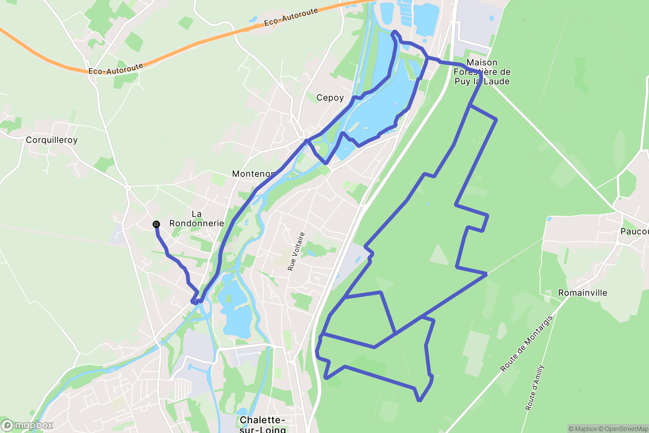 Corquilleroy : carte du parcours de randonnée - France