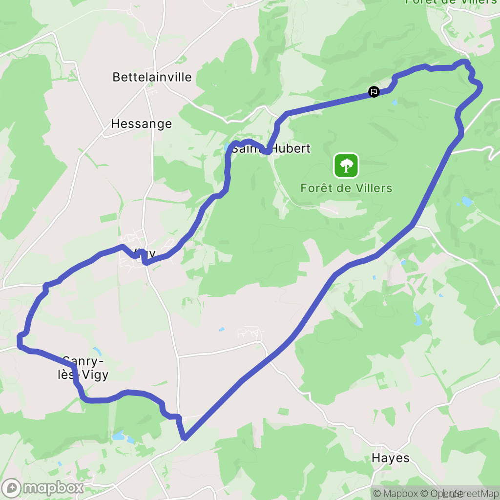 Saint-Hubert : carte du parcours de randonnée - France
