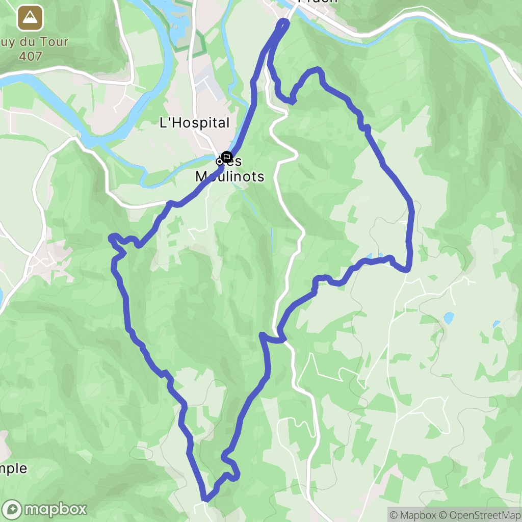 Argentat-sur-Dordogne : carte du parcours de randonnée - France