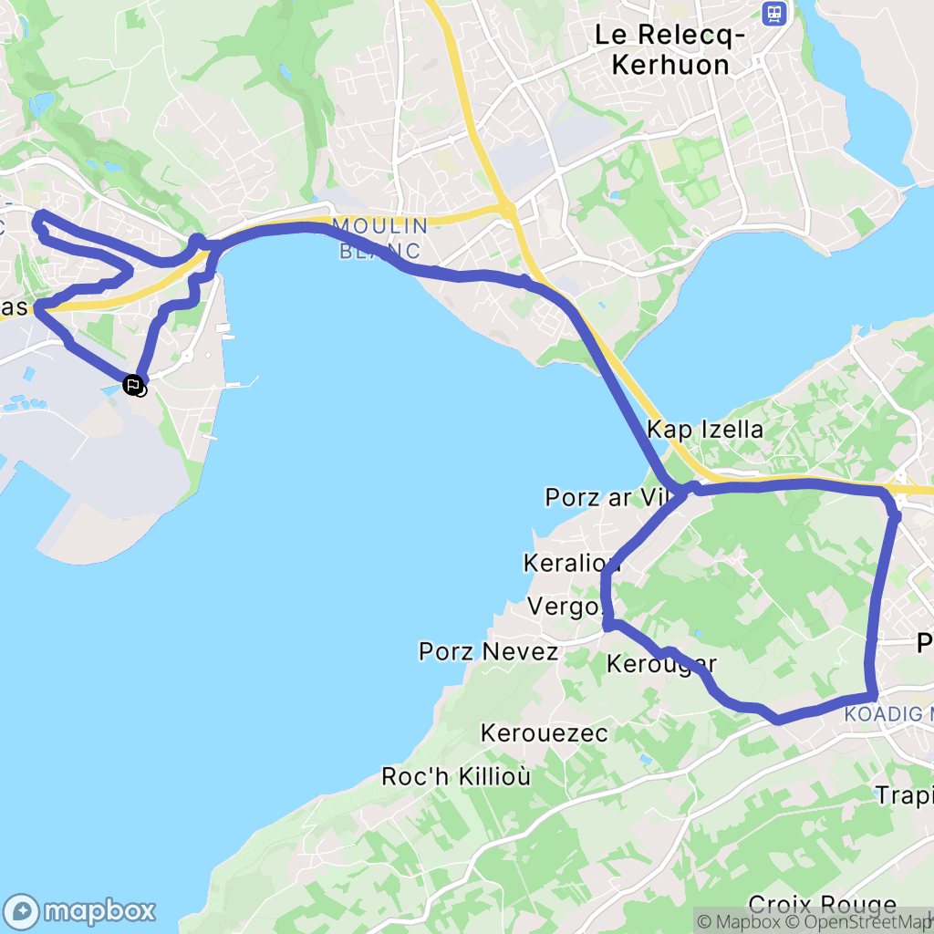 Brest : carte du parcours de randonnée - France