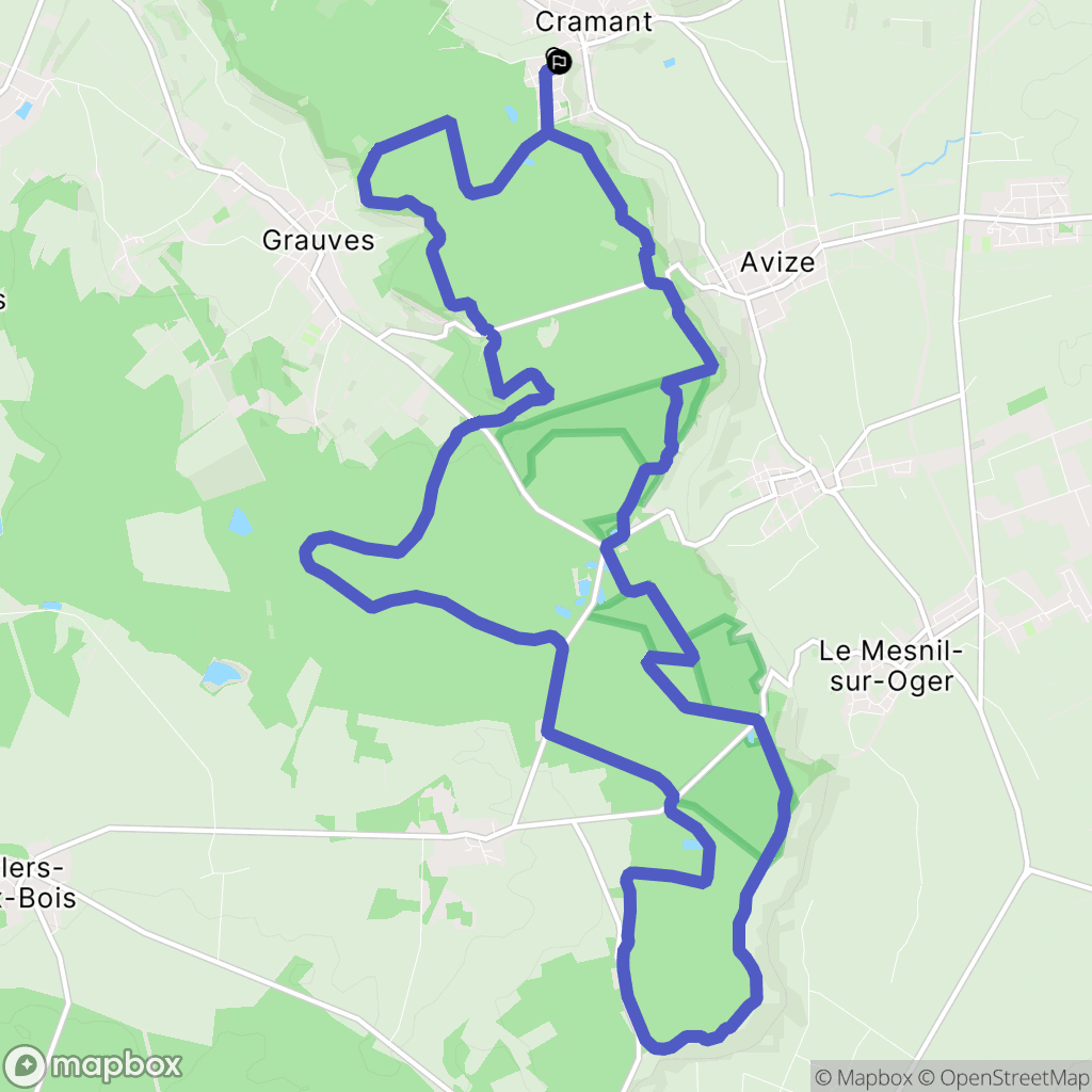 Cramant : carte du parcours de randonnée - France