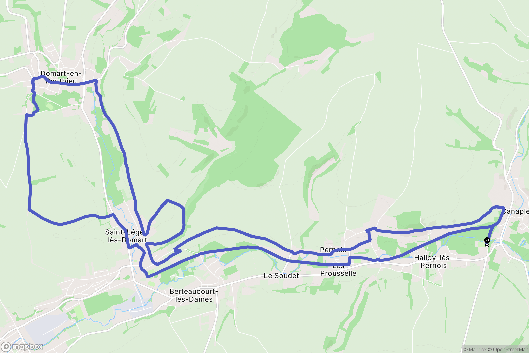Canaples : carte du parcours de randonnée - France