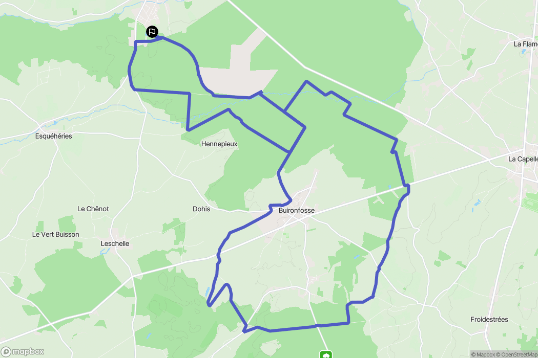 Le Nouvion-en-Thiérache : carte du parcours de randonnée - France