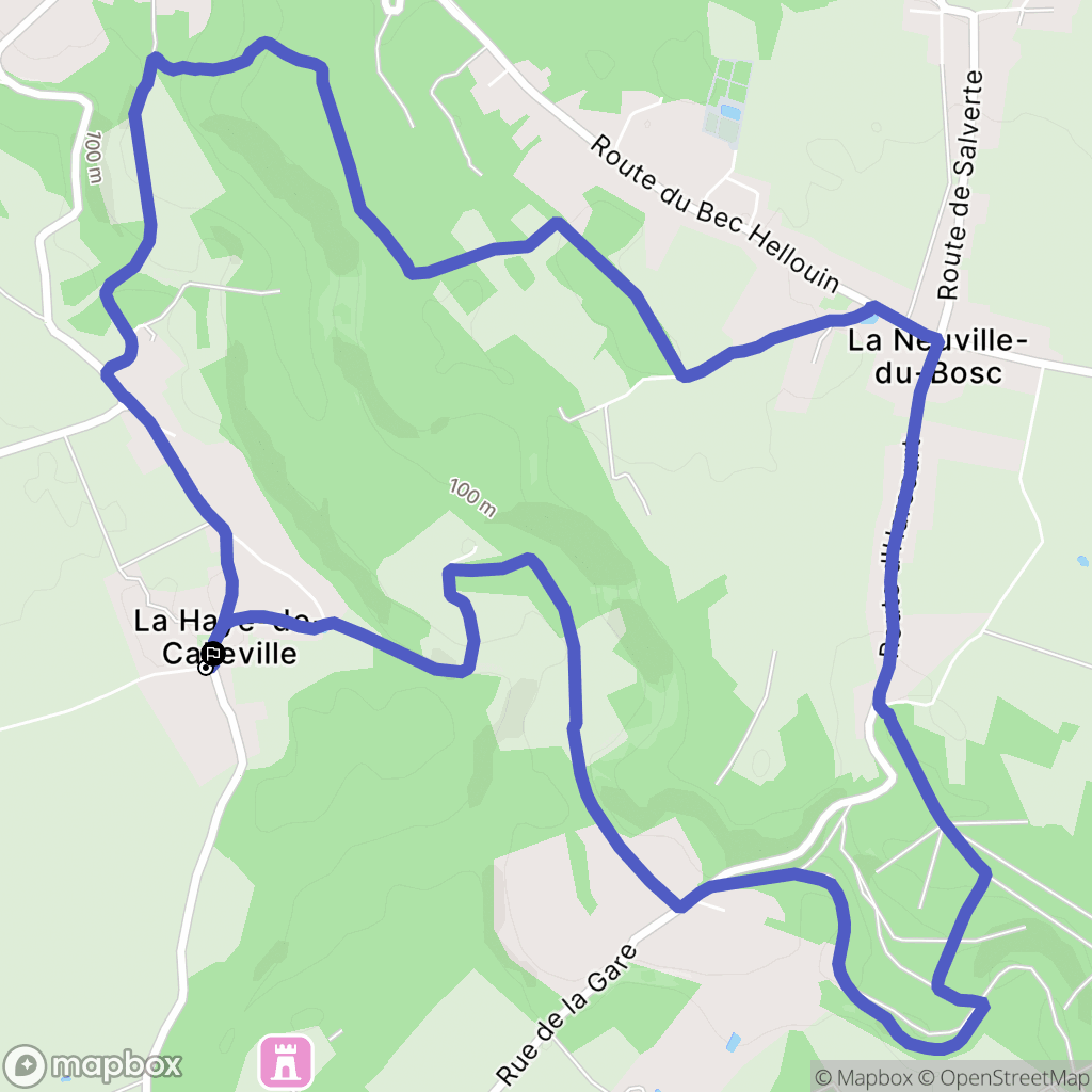 La Haye-de-Calleville : carte du parcours de randonnée - France