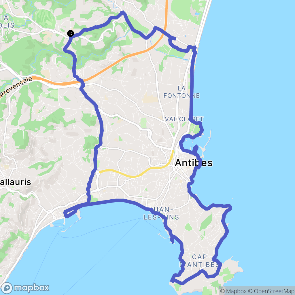 Biot : carte du parcours de randonnée - France