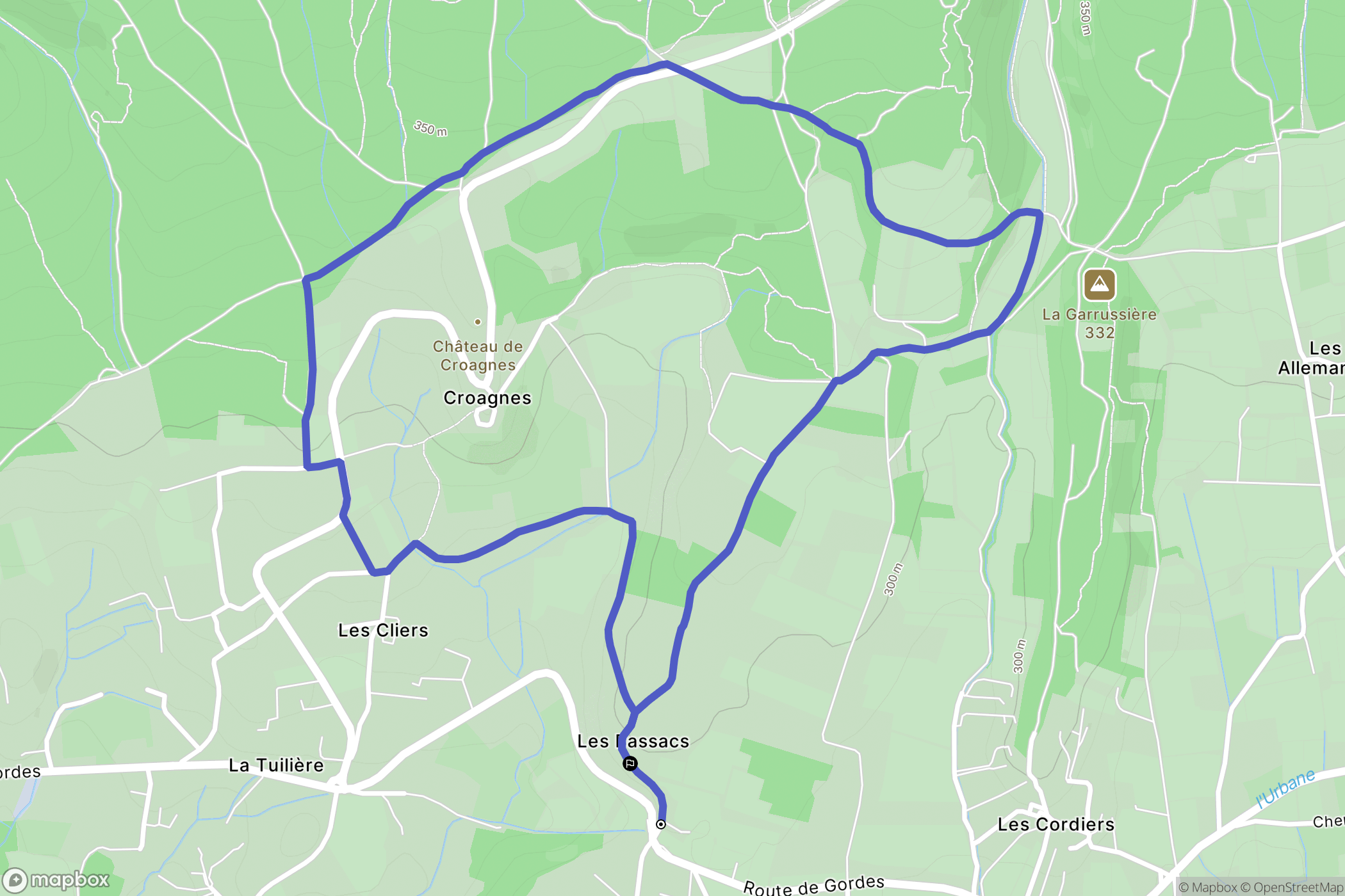 Saint-Saturnin-lès-Apt : carte du parcours de randonnée - France