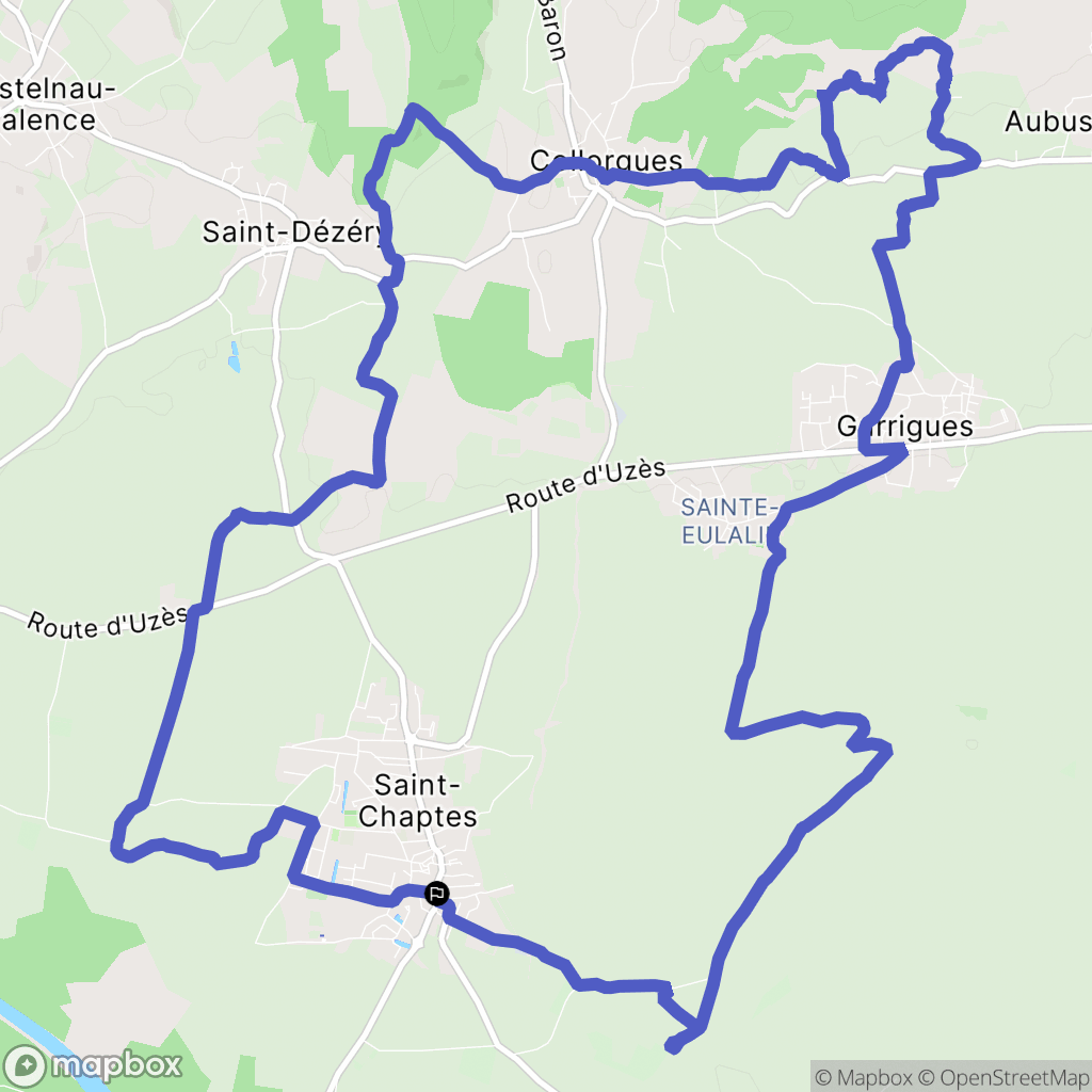 Saint-Chaptes : carte du parcours de randonnée - France
