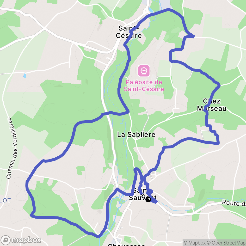Saint-Sauvant : carte du parcours de randonnée - France