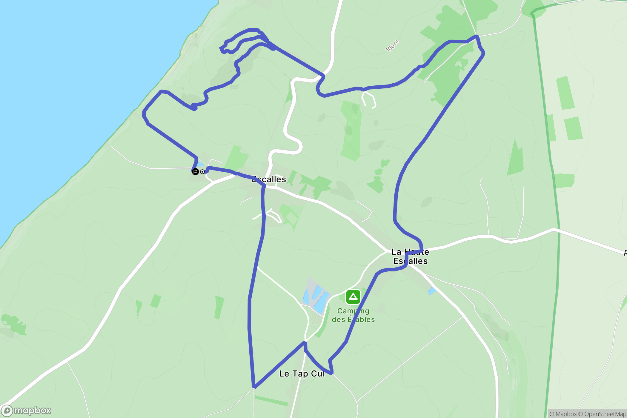 Escalles : carte du parcours de randonnée - France