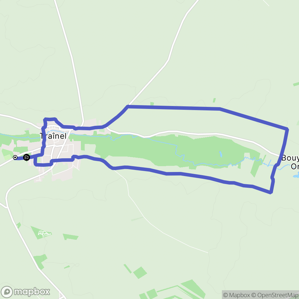 Traînel : carte du parcours de randonnée - France