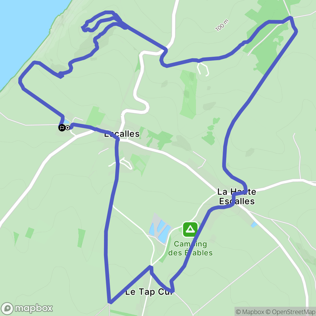 Escalles : carte du parcours de randonnée - France