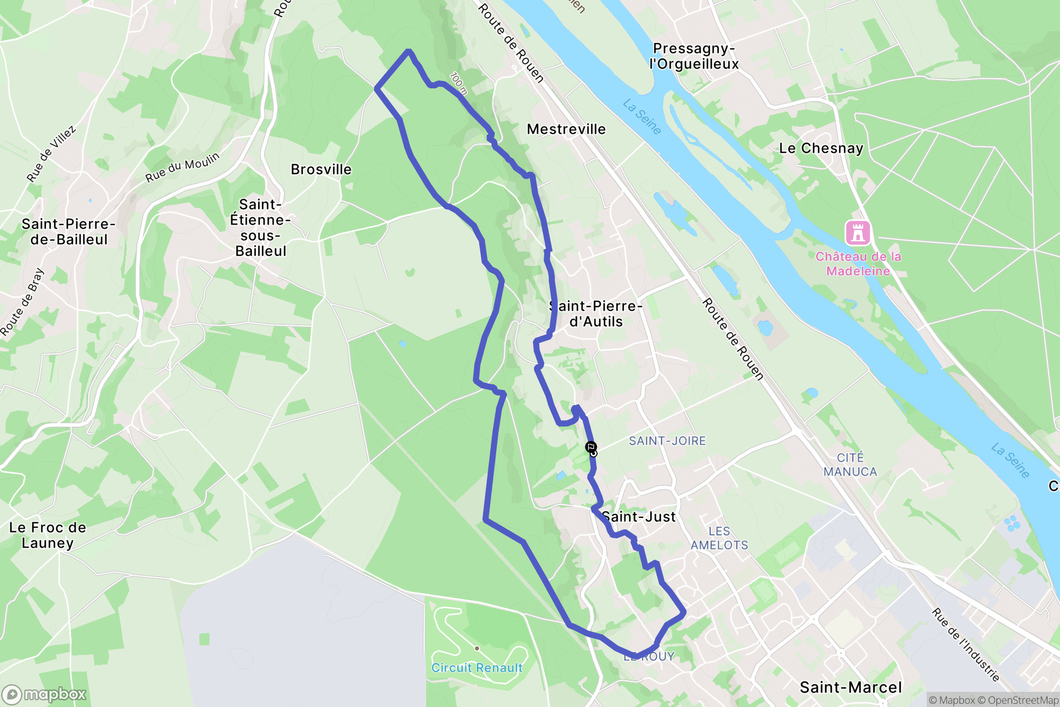 La Chapelle-Longueville : carte du parcours de randonnée - France