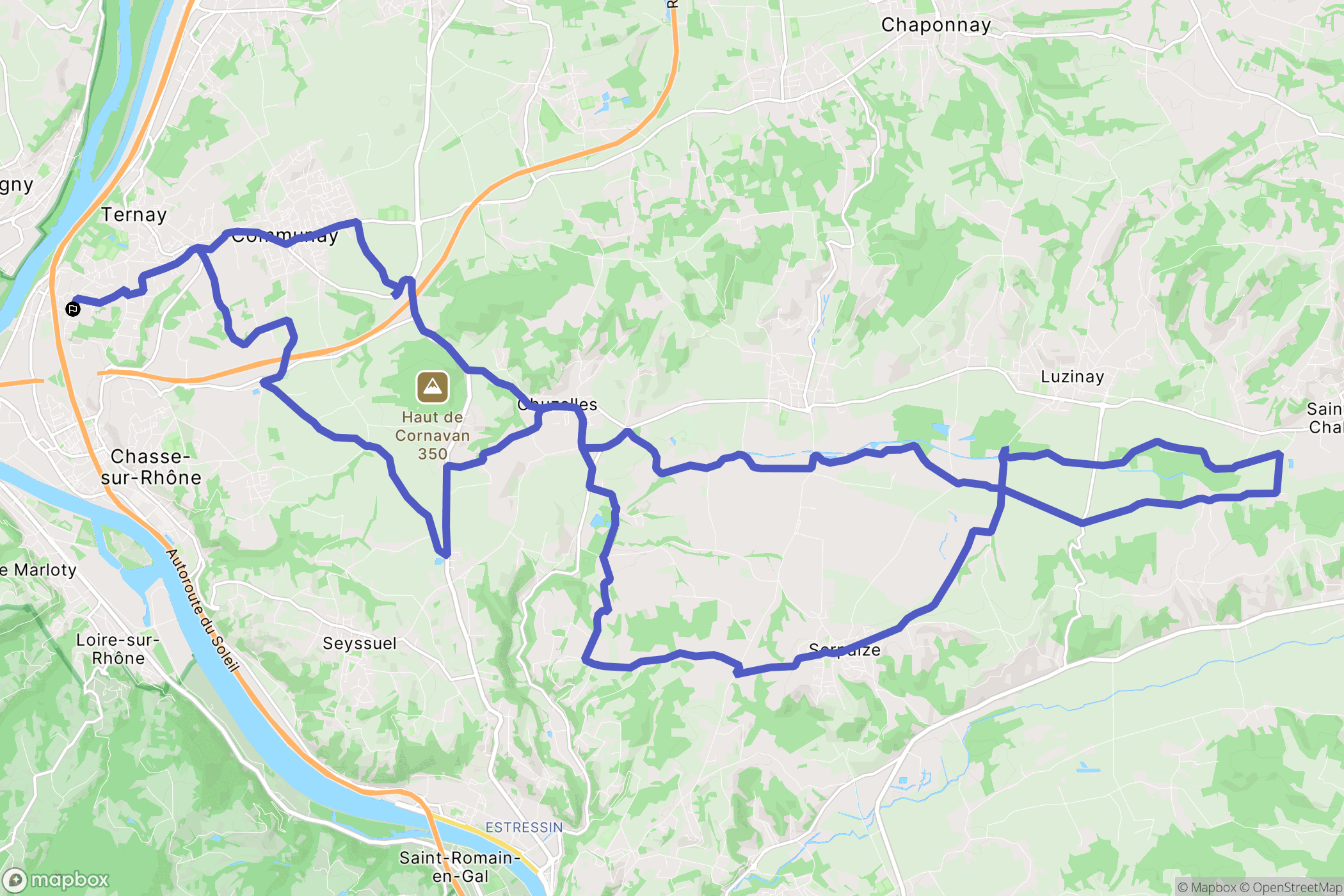 Ternay : carte du parcours de randonnée - France