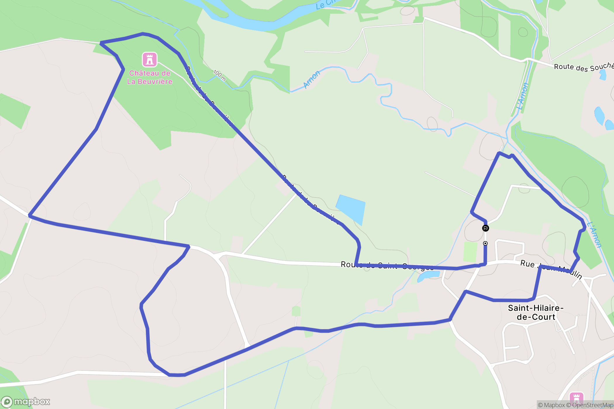 Saint-Hilaire-de-Court : carte du parcours de randonnée - France