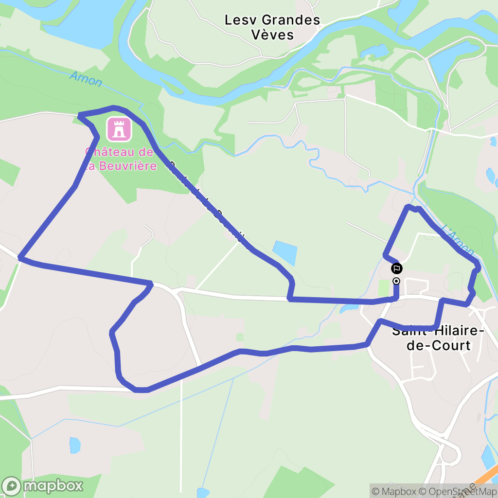 Saint-Hilaire-de-Court : carte du parcours de randonnée - France
