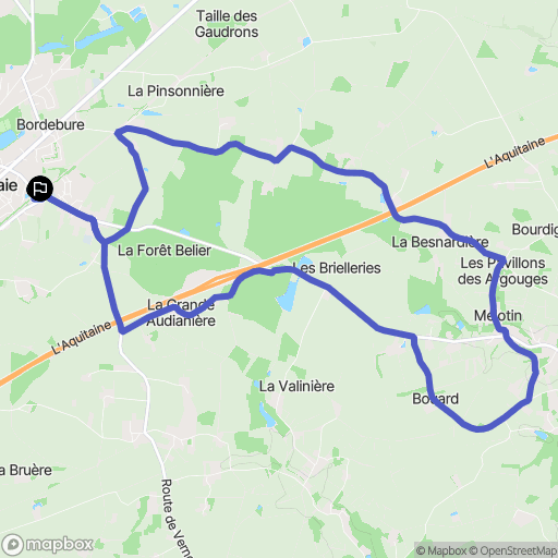 Monnaie : carte du parcours de randonnée - France