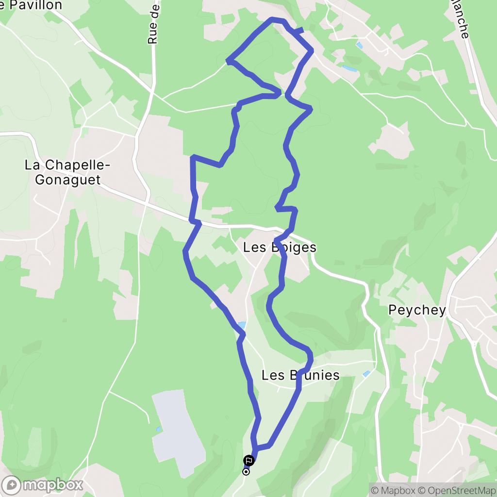 Chancelade : carte du parcours de randonnée - France