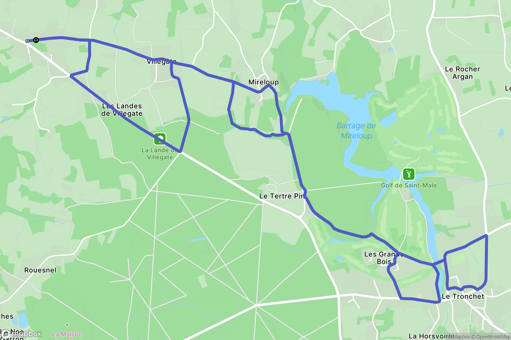 Miniac-Morvan : carte du parcours de randonnée - France